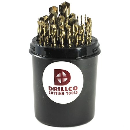 Drillco 29PC IMP COBALT DRILL SET 1/16 - 1/2 BY 64THS Drill Pal 500EW29